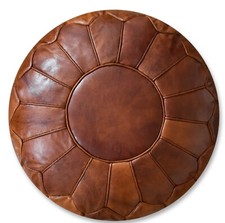 Premium XL Leather Pouffe