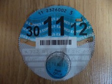UK Road Tax Disc - 30 November 2012 - Issued in Feltwell, Norfolk