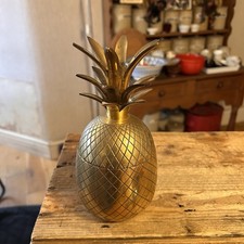 Vintage Brass Pineapple Ice Bucket / Lidded Pot – Retro – Great!