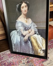 Contemporary framed print With vintage quirky Duchess Print blue dress tattoos 