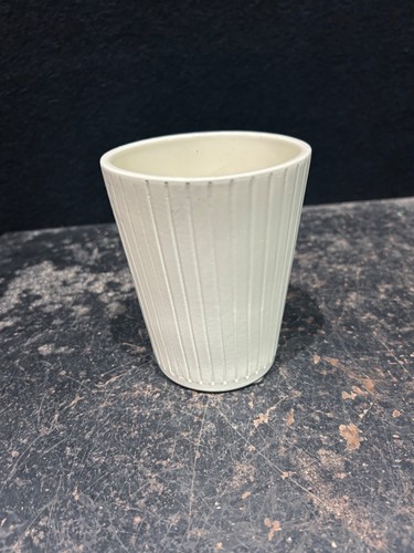 Vintage lined plant pot - lined,