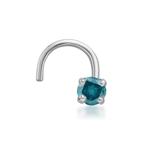 14k white gold curved nose - gold,