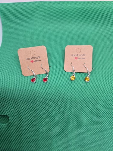 Pairs dangle drop birthstone - pairs,