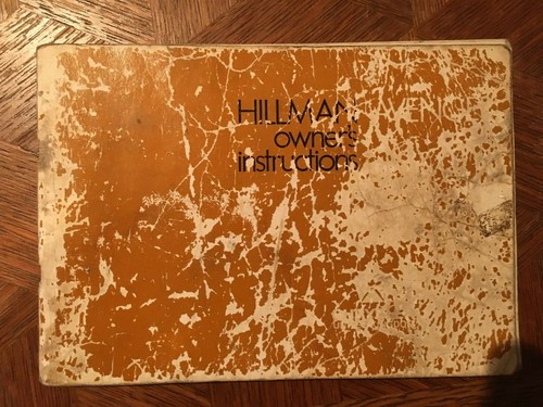 Hillman avenger owners manual - hillman,