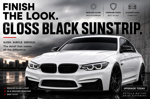 Gloss black banner - sun, strip