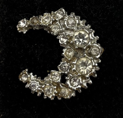Vintage rhinestone crescent - vintage,