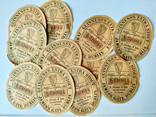 13 vintage Guinness Dublin and Donegal Extra Stout paper beer bottle labels
