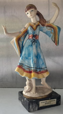 Vintage 18.5cms Depose 907 Dancing Girl Figure On Marble Base. UK ONLY.