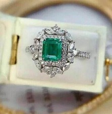 Art deco green emerald lab - emerald,