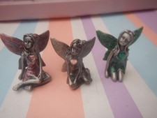 SET OF 3 VINTAGE PEWTER FAIRIES MYTH MAGICAL MINI