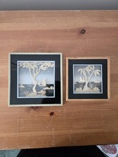 Pair of Vintage Framed Carved