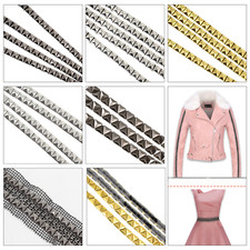 Metal Pyramid Stud Trim Lace