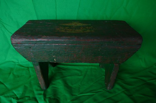 Antique foot stool old - foot, green