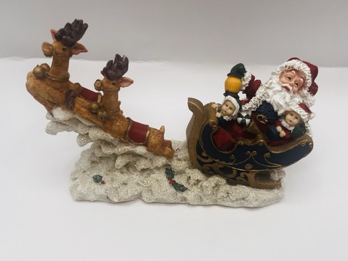 Vintage ceramic santa sleigh - vintage,