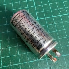 Vintage Plessey Capacitor 8–16-16uF 350V - Valve Amp - 1 Piece (25mm dia)