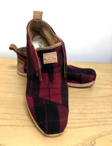 Toms red plaid felt - toms, on