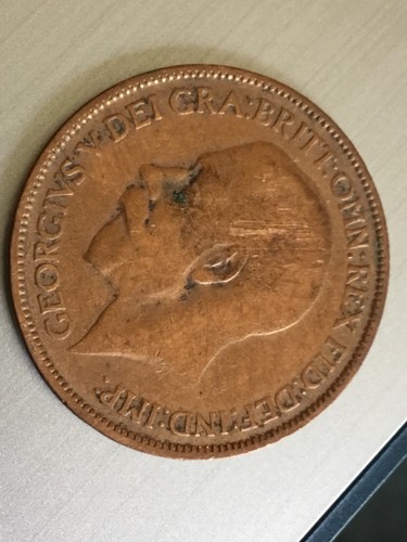 1925 british halfpenny - 1925, george