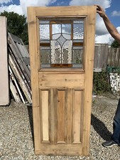 XSG 11c (31 1/2  X 79 3/4) 1930’s Period Reclaimed Stained Glass External Door