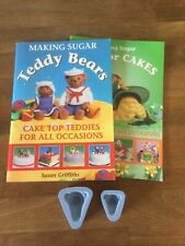 Squires Kitchen  2 x Teddy Bear Heads  Silicone Mould Rose Mould & 3 Books