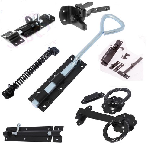 Black garden gate latch - gate,