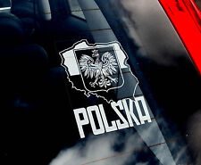POLSKA - Car Window Sticker - Poland Flag Sign - Polish PIŁKA Football Eagle