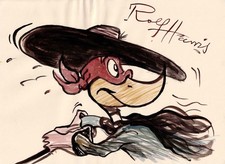 Rolf Harris original watercolour Daffy Duck