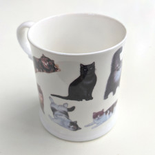 New! Cat Breeds by Sharon Jervis MELAMASTER Fine Bon China mug Made in England
