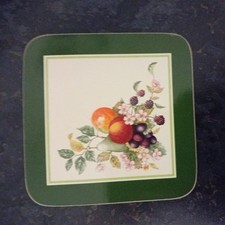 Cloverleaf 6 Laminated Fruit Coasters Set of 6 In Original Box Made In England