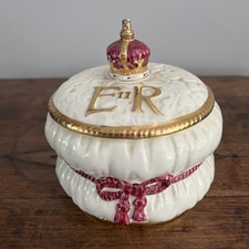  Wedgwood Queen Elizabeth II Coronation Sugar Bowl & Lid Cushion-Crown Finial