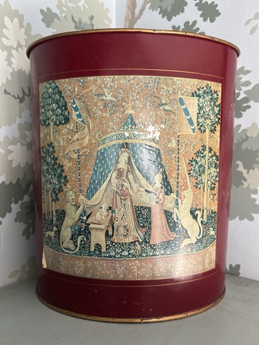 Vintage tin toleware waste - vintage,