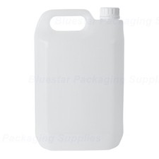 5 Litre 5L Plastic Jerry Can Bottle Water Carrier Container With Tamper Caps