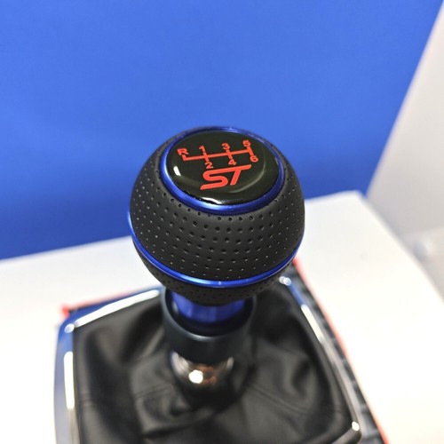 Blue leather 6sp shift - leather, gear