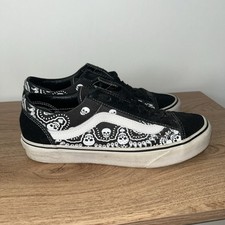 Vans Size 6 Black & White Skull & Paisley Design
