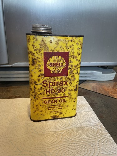 Shell oil can tin - can,