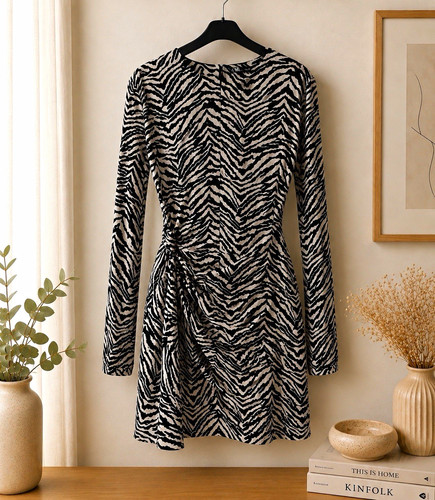 Zara black cream zebra - cream, print