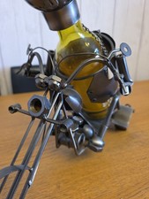 Nuts And Bolts Tri Motorbike Art Sculpture Metal Ornament Bottle Holder