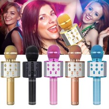 Wireless Bluetooth Karaoke Microphone Speaker Handheld KTV Player Singing Mic UK