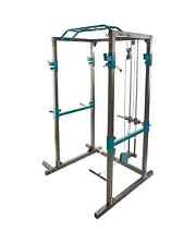 Wellactive Weight Lifting Power Rack Squat Cage Dual Cable Home Gym Set workout