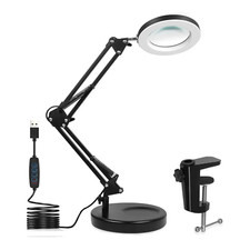 10X LED Magnifier Glass Desk Lamp With Light Stand Clamp Beauty Magnifying Lamp
