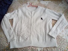 Ladies White Cardigan Size L