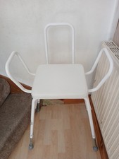 Perching Stool with arms and padded Seat height adjustable