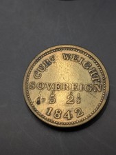 1842 Early Queen Victoria Official SOVEREIGN Coin Weight - Chambers Day