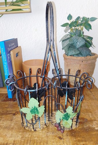 Vintage metal wine bottle - wine,