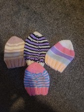 Brand New Hand Knitted Baby Hats. Never Used.