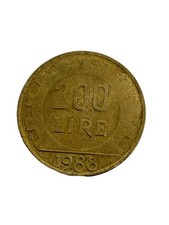 Italy 200 Lire 1988 Coin Repubblica Italiana Vintage Collectible Bronze