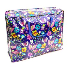 Heavy Duty Laundry Bags X-Large Zipped Floral Strong Storage Bag 75x60x25cm