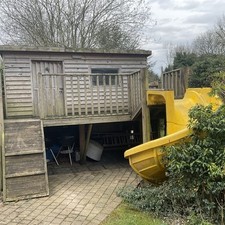 Playhouse Den with Spiral slide