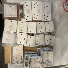Job Lot of Electrical Double & Single Sockets & Fused Switches & Light Switches