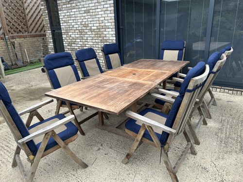 Garden teak seater table - teak, 8