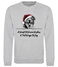 AUSTRALIAN SHEPHERD Christmas Dog Sweatshirt Adults Kids Woof Wishes Jumper Gift